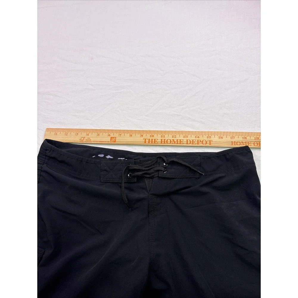 Maui Rippers Board Shorts Trunks WOMENS 12 Cargo Pocket Draw String  BLACK